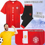 Manchester United F.C. Mens Pyjamas Set, Cotton Loungewear - Man United Gifts - Get Trend