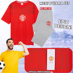Manchester United F.C. Mens Pyjamas Set, Cotton Loungewear - Man United Gifts - Get Trend