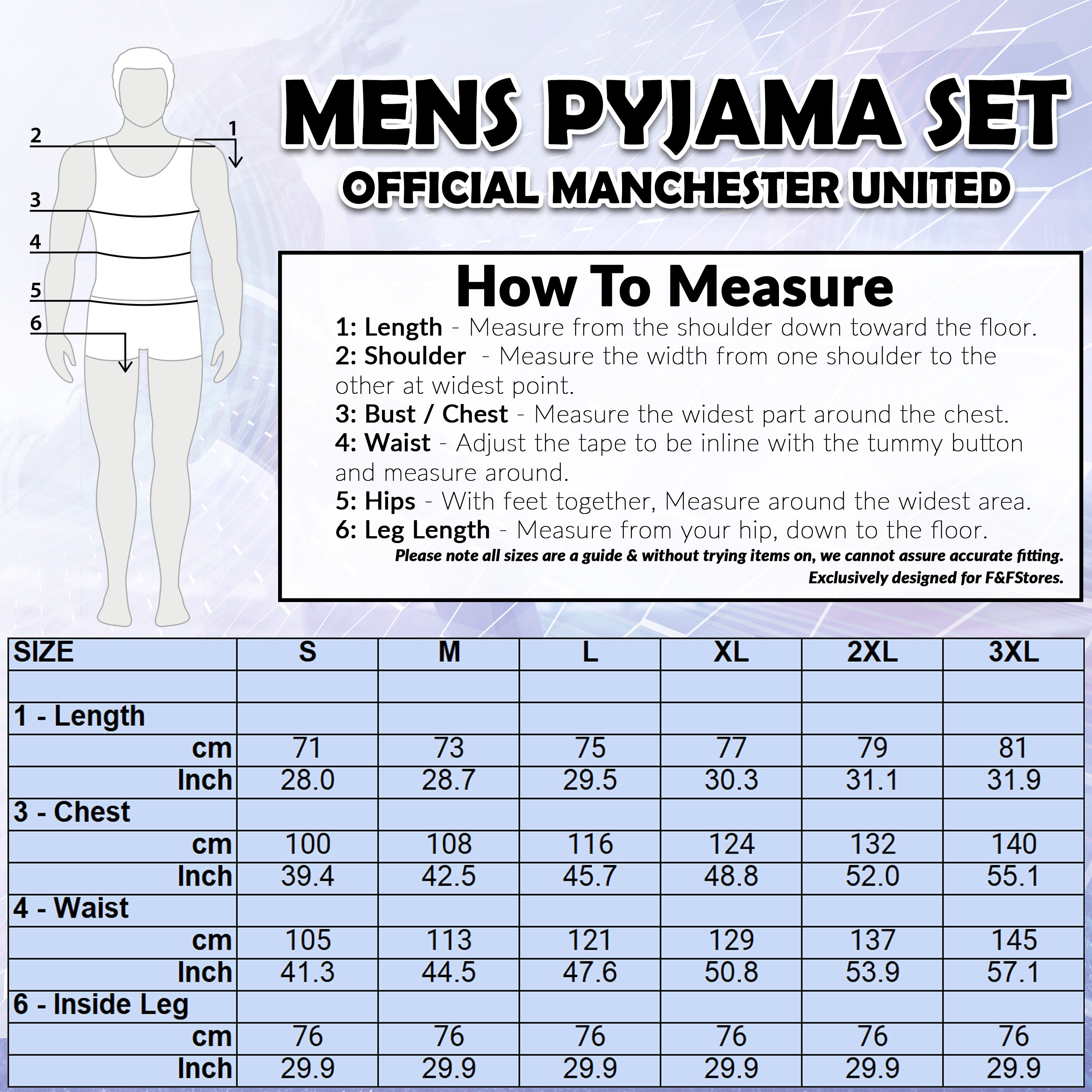 Manchester United F.C. Mens Pyjamas Set, Cotton Loungewear - Man United Gifts - Get Trend