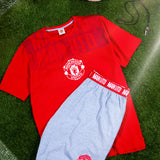 Manchester United F.C. Mens Short Pyjamas Set, Breathable 2 Piece Lounge Wear - Man United Gifts for Men - Get Trend