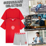 Manchester United F.C. Mens Short Pyjamas Set, Breathable 2 Piece Lounge Wear - Man United Gifts for Men - Get Trend