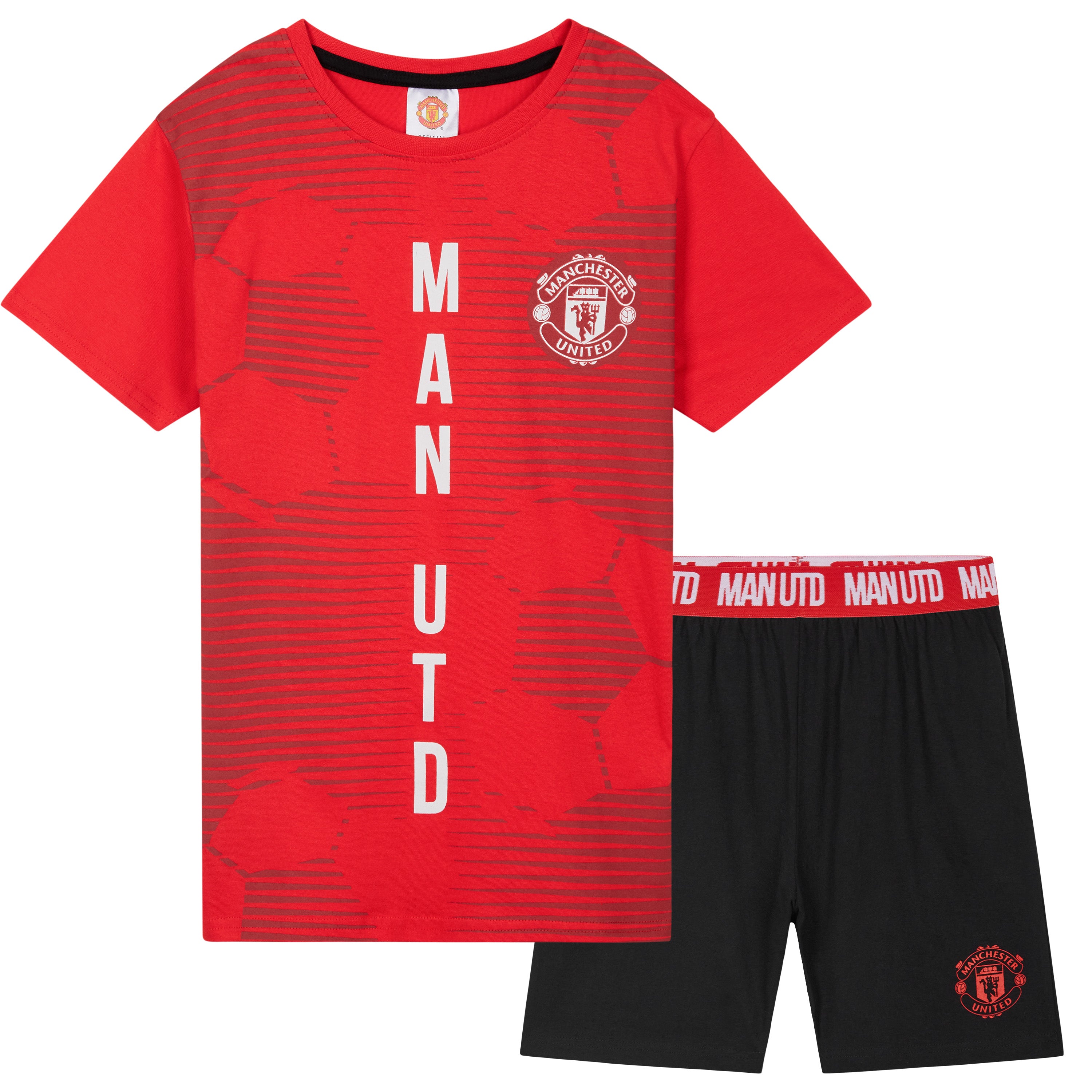 Manchester United Short Pyjama for Boys (UK, Age, 9 Years, 10 Years, Regular, Red/Black) - Get Trend