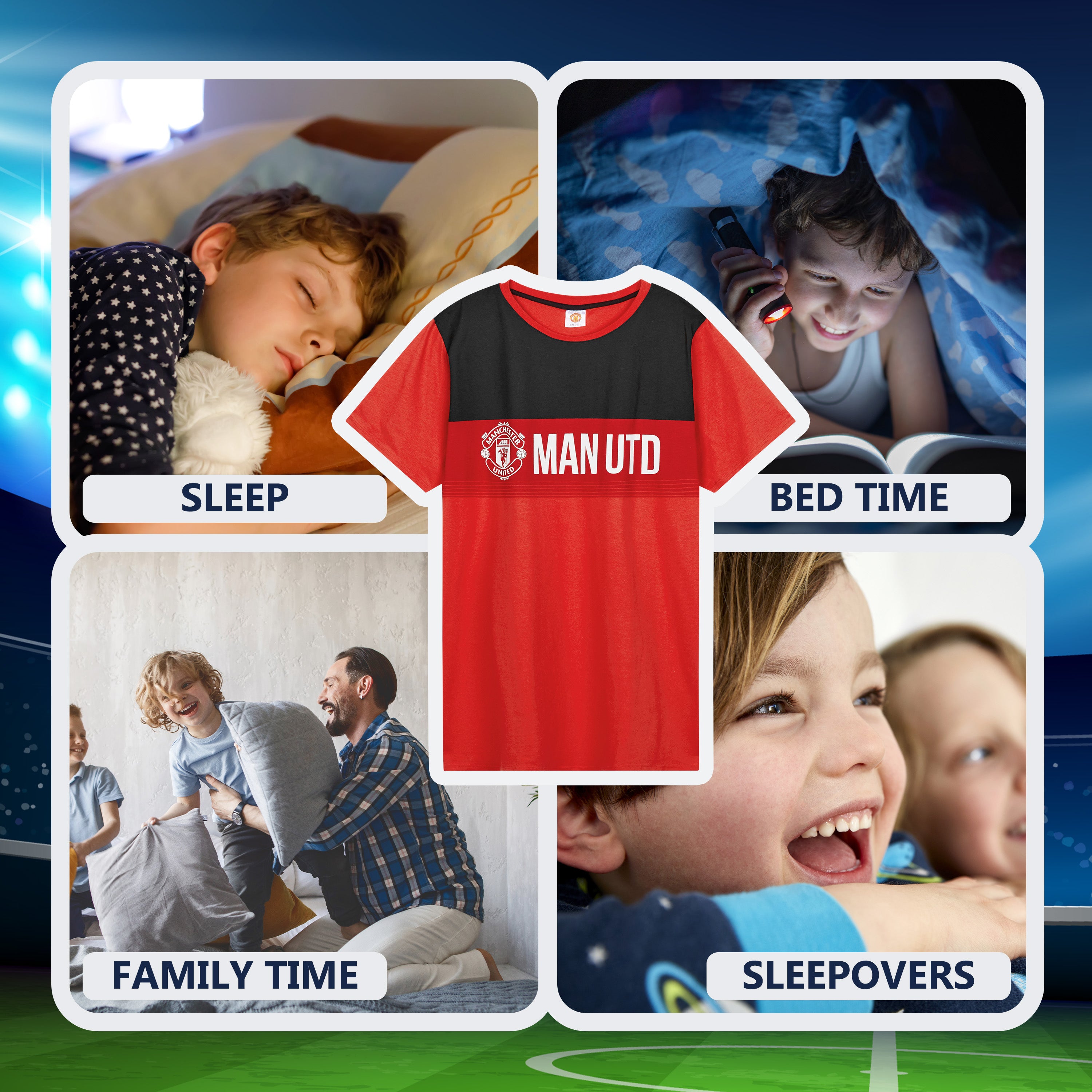 Manchester United F.C. Boys Short Pyjamas Set, Breathable Lounge Wear -  Gifts - Get Trend