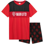 Manchester United F.C. Mens Short Pyjamas Set, Breathable 2 Piece Lounge Wear - Man United Gifts for Men - Get Trend