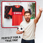 Manchester United F.C. Mens Short Pyjamas Set, Breathable 2 Piece Lounge Wear - Man United Gifts for Men - Get Trend