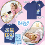 Bluey Pyjamas for  Girls and Boys PJs 2 Piece Nightwear T-Shirt Short - Get Trend