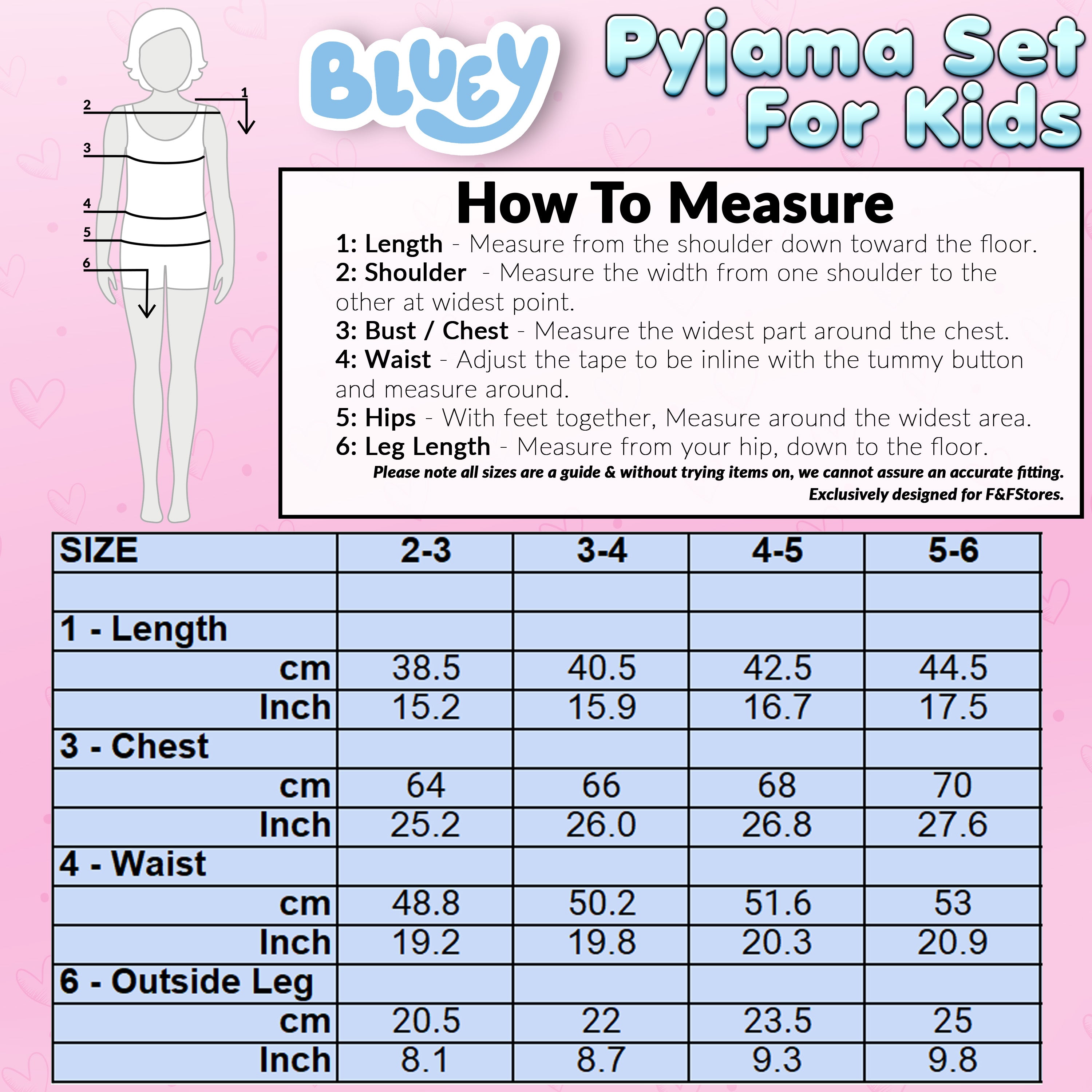 Bluey Pyjamas for  Girls and Boys PJs 2 Piece Nightwear T-Shirt Short - Get Trend