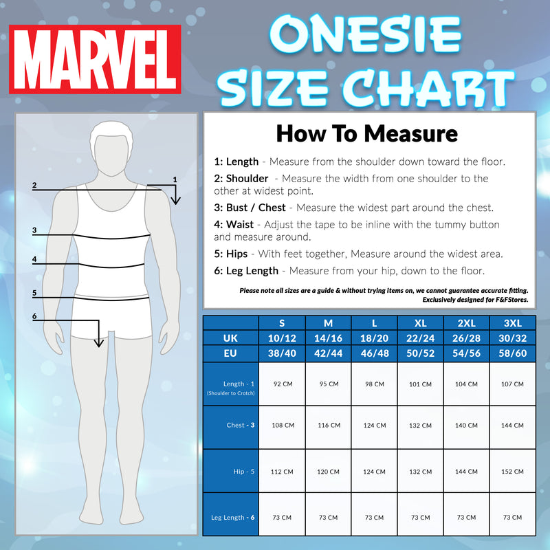 Marvel Onesies for Men and Teenagers - Marvel AOP - Get Trend