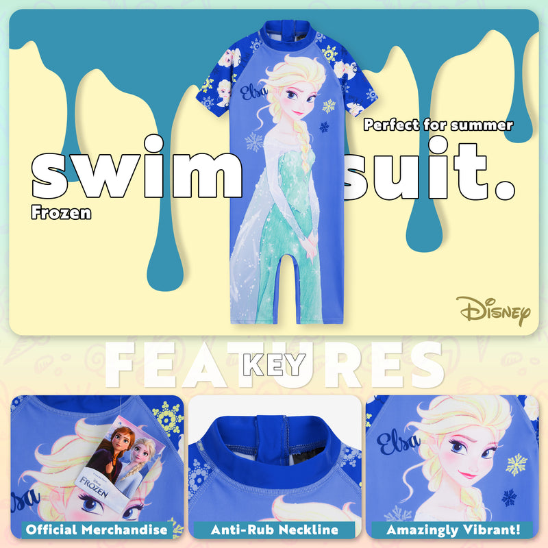 Disney Frozen  Girls Swimming Costume Full Swimsuit - Get Trend