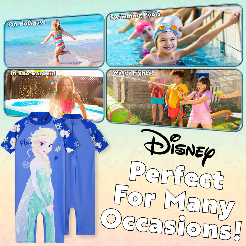 Disney Frozen  Girls Swimming Costume Full Swimsuit - Get Trend