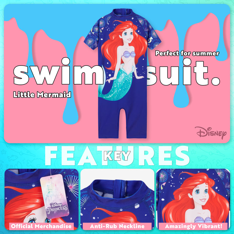Disney Girls Swimming Costume The Little Mermaid Swimsuit - Get Trend