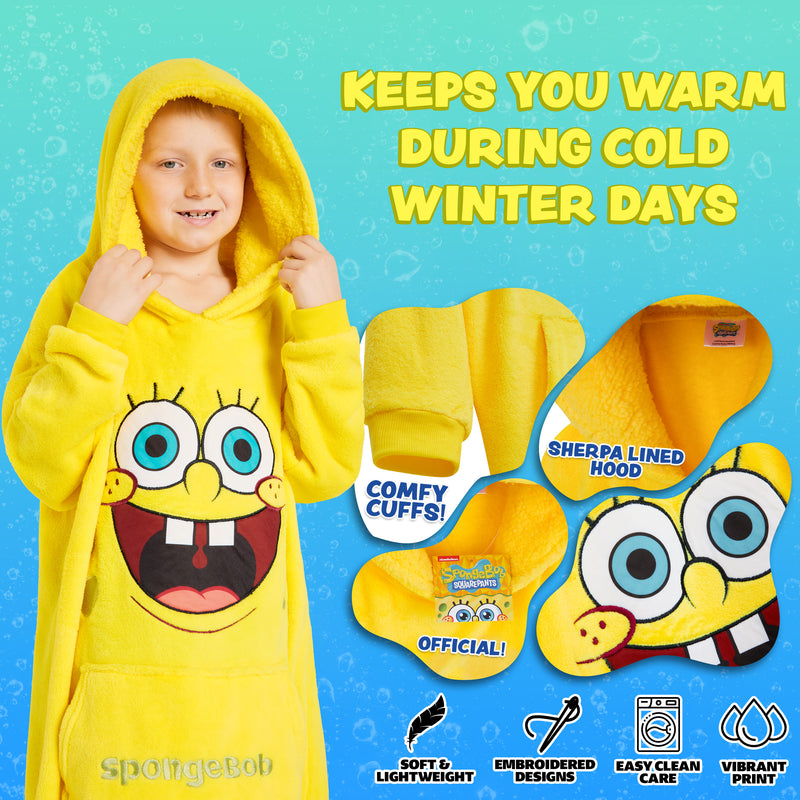 SPONGEBOB SQUAREPANTS Blanket Hoodie for Kids - Get Trend