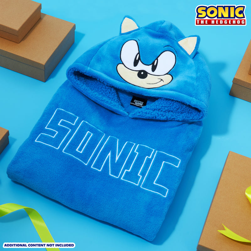 Sonic The Hedgehog Fleece Hoodie Blanket for Boys - Get Trend