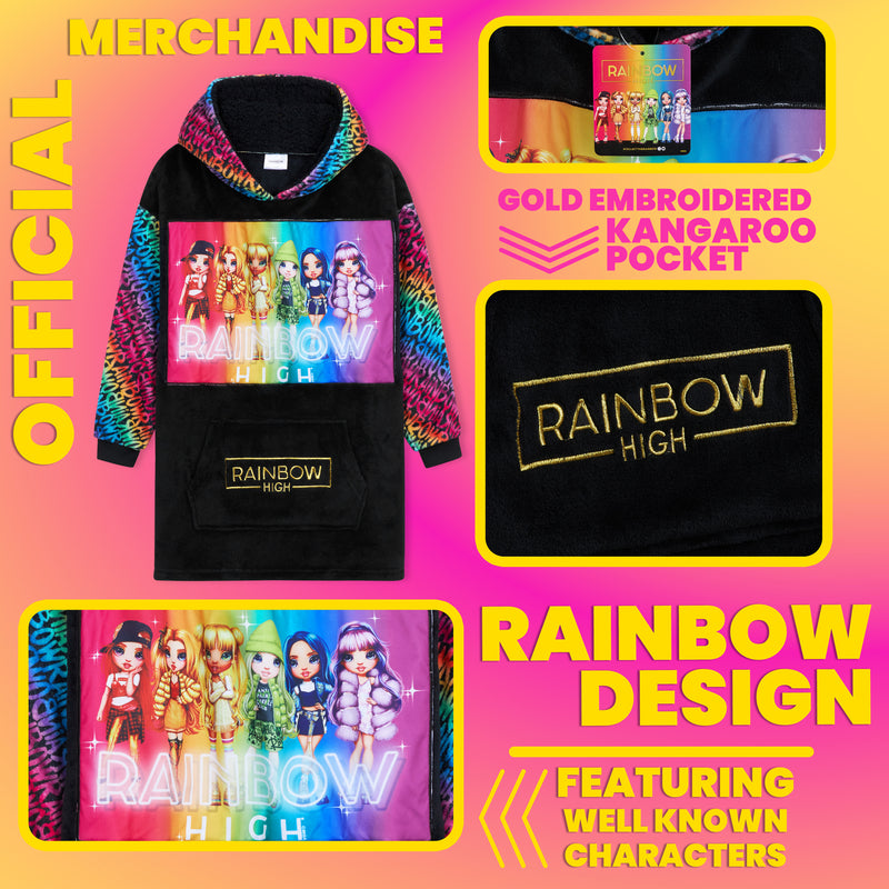 Rainbow High Fleece Hoodie Blanket for Girls , Rainbow High Hoodie - Get Trend
