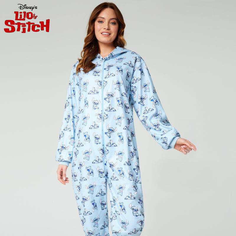 Disney Stitch Fleece Onesie for Women - Blue - Get Trend