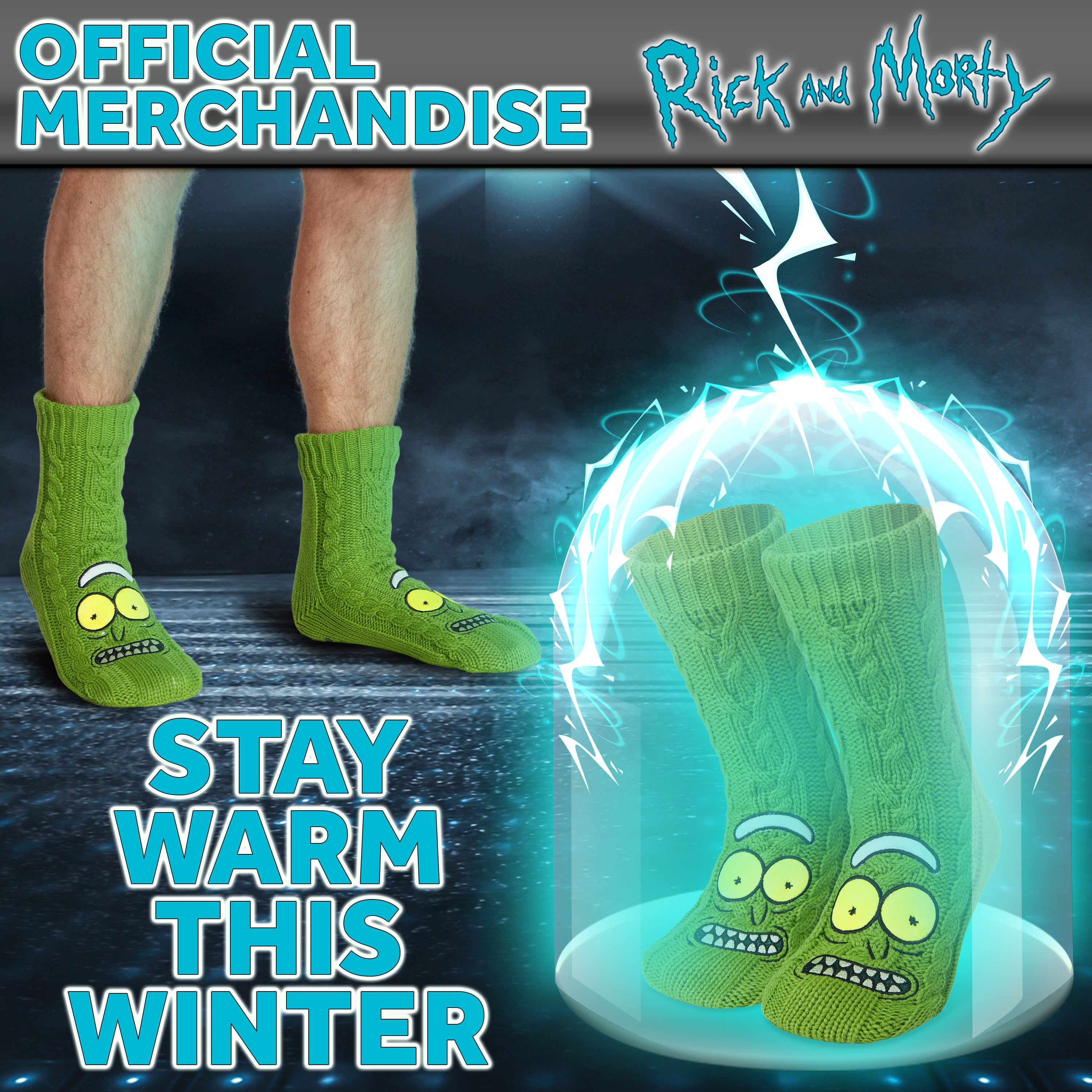 RICK AND MORTY Fluffy Socks for Men Teenagers Soft and Warm Slipper Socks with Non Slip Grip Pads One Size Mens Gifts - Get Trend