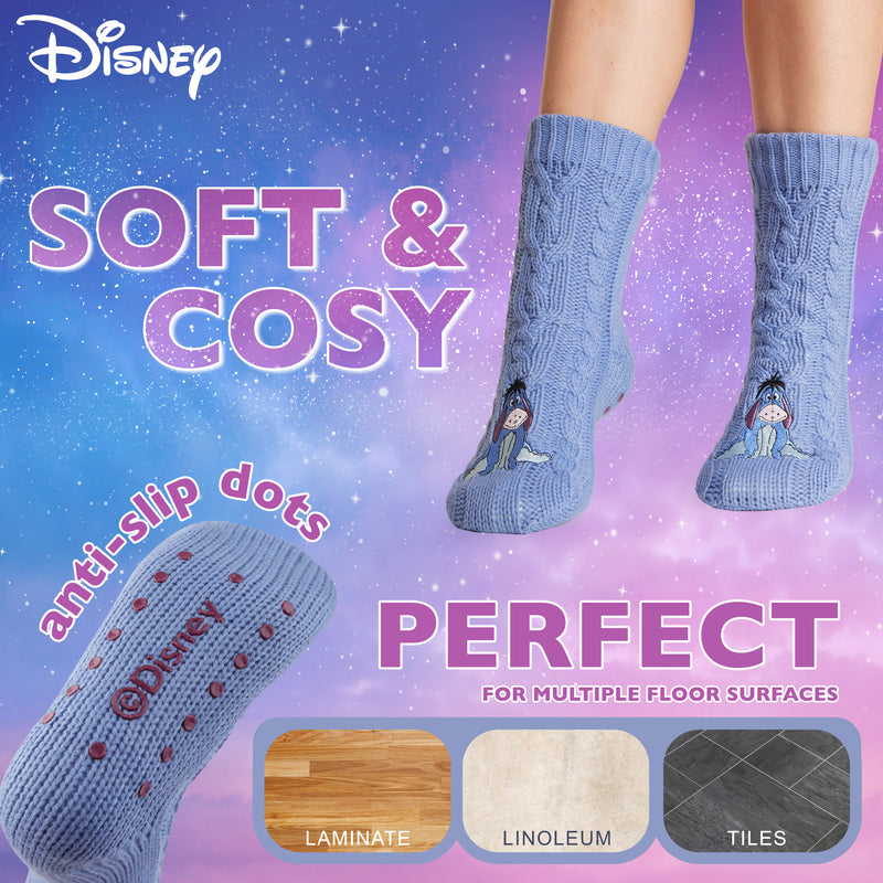 Disney Stitch Fluffy Socks for Women - Purple Eeyore - Get Trend