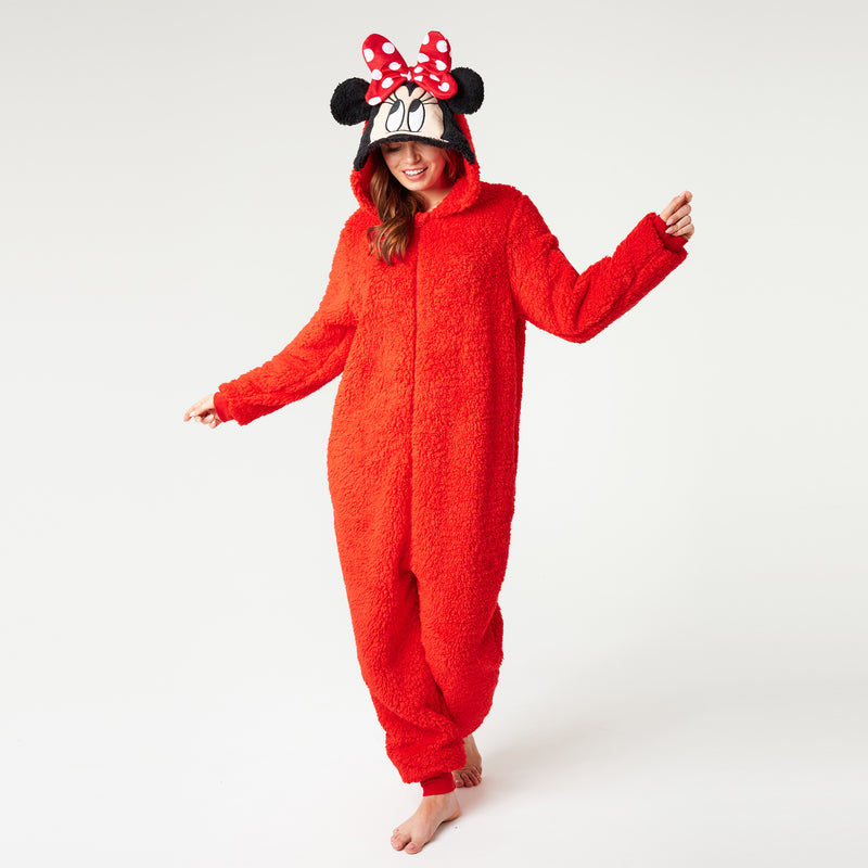Disney Fleece Onesie for Adults - Red Minnie
