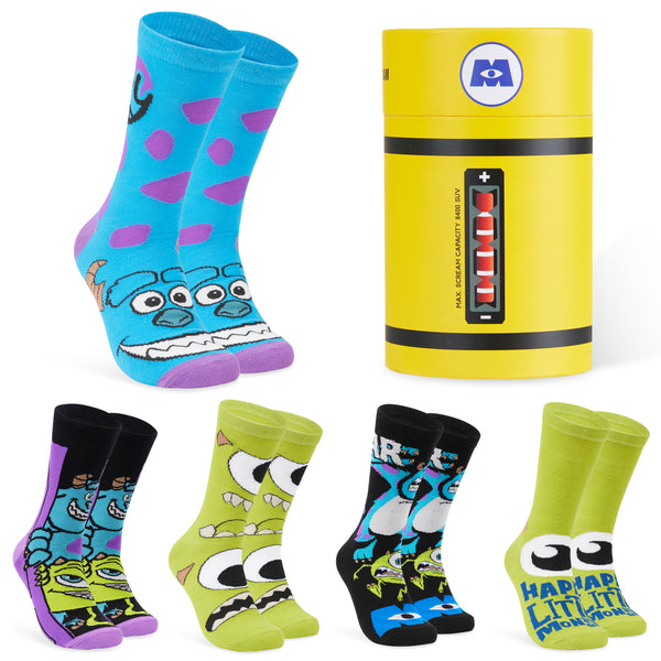 Disney Mens Socks - Pack of 5 Crew Socks for Men - Monsters INC. - Get Trend