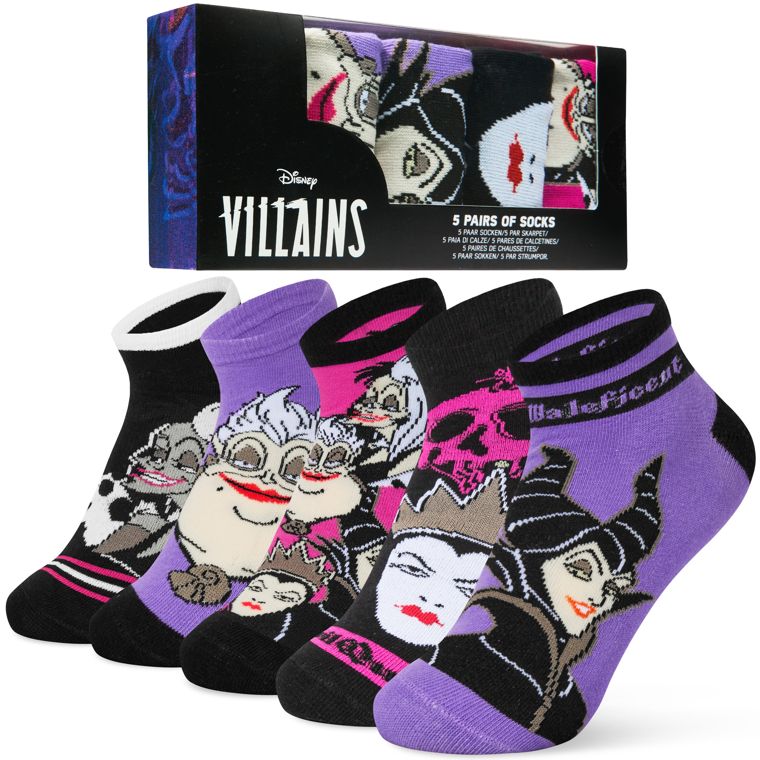 Disney Womens Ankle Socks, Soft and Breathable Socks Pack of 5 - Gifts for Her - Get Trend