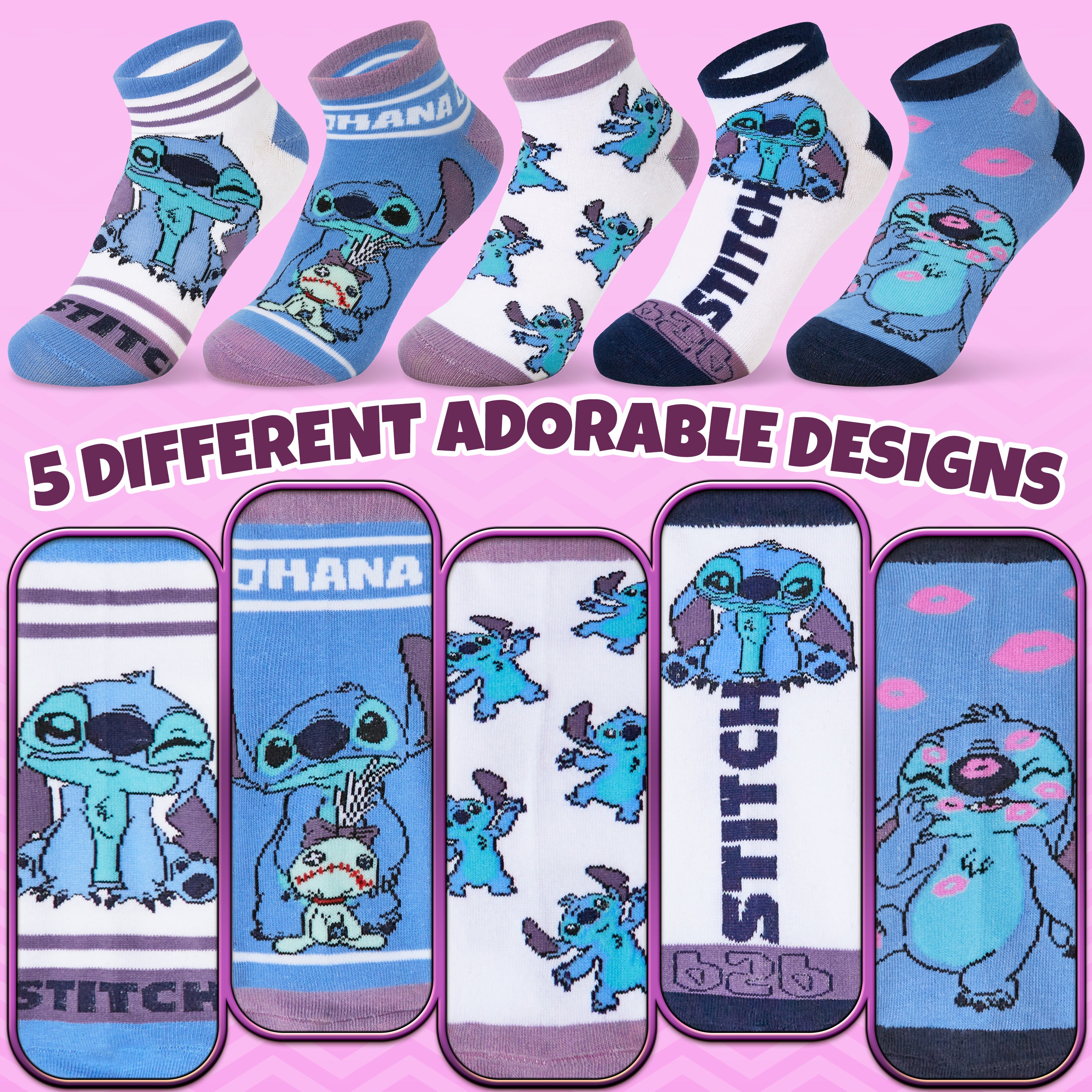 Disney Womens Ankle Socks, Soft and Breathable Socks Pack of 5 - Gifts for Her - Get Trend