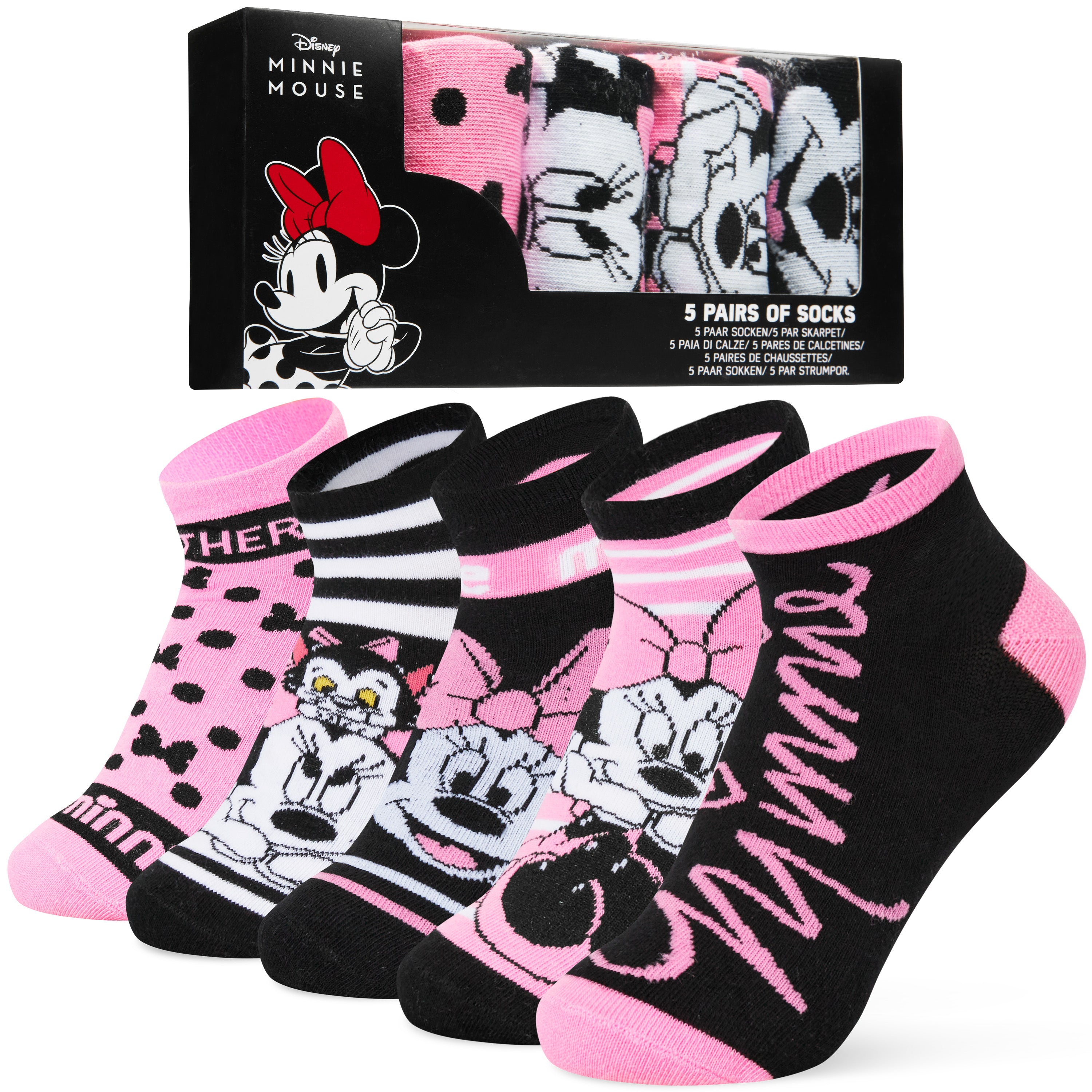 Disney Womens Ankle Socks, Soft and Breathable Socks Pack of 5 - Gifts for Her - Get Trend