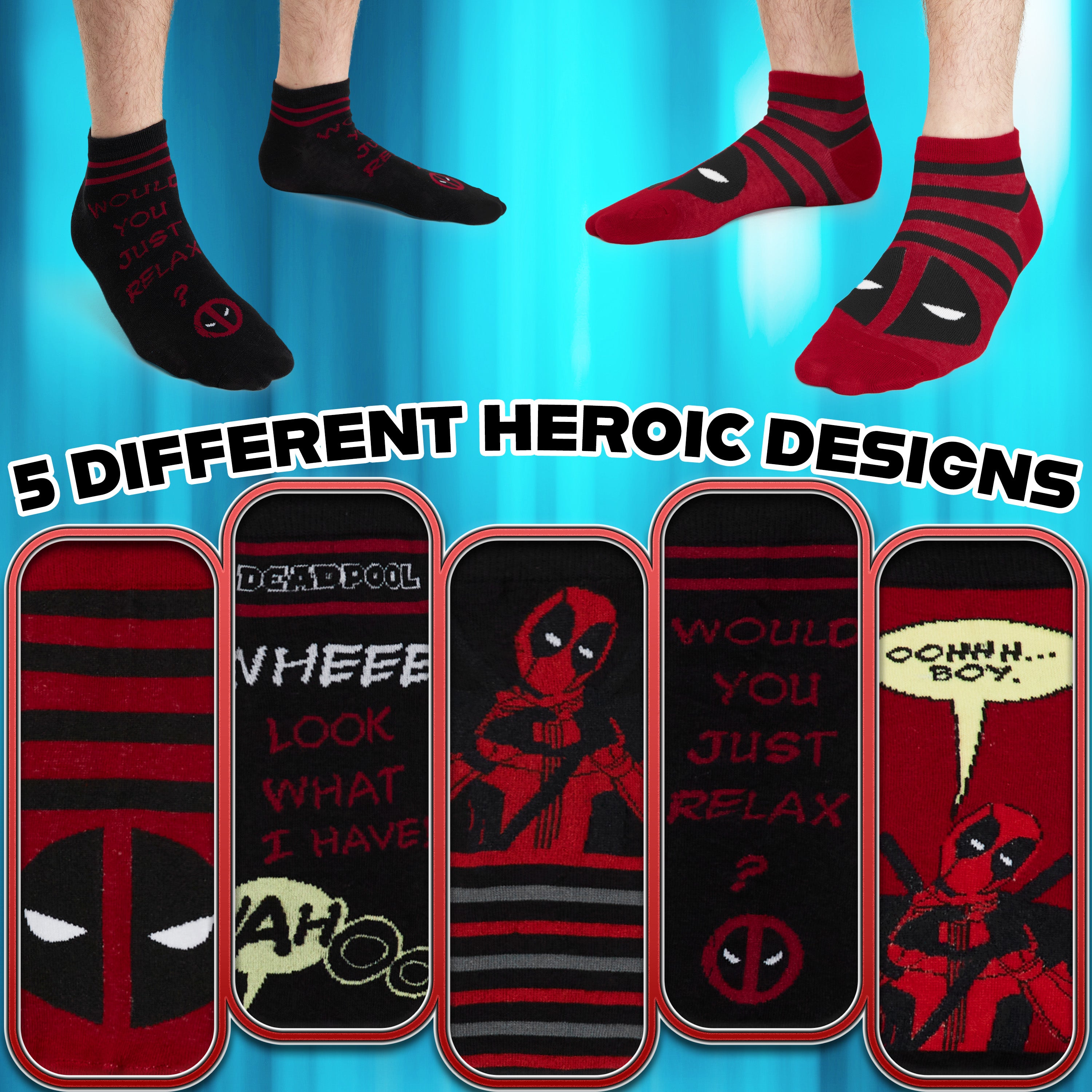 Marvel Mens Ankle Socks, Soft and Breathable Socks Pack of 5 - Gifts for Him - Get Trend