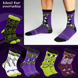 BEETLEJUICE Men's Novelty Calf Length Socks, Pack of 5 Funny Socks - Gifts for Him - Get Trend
