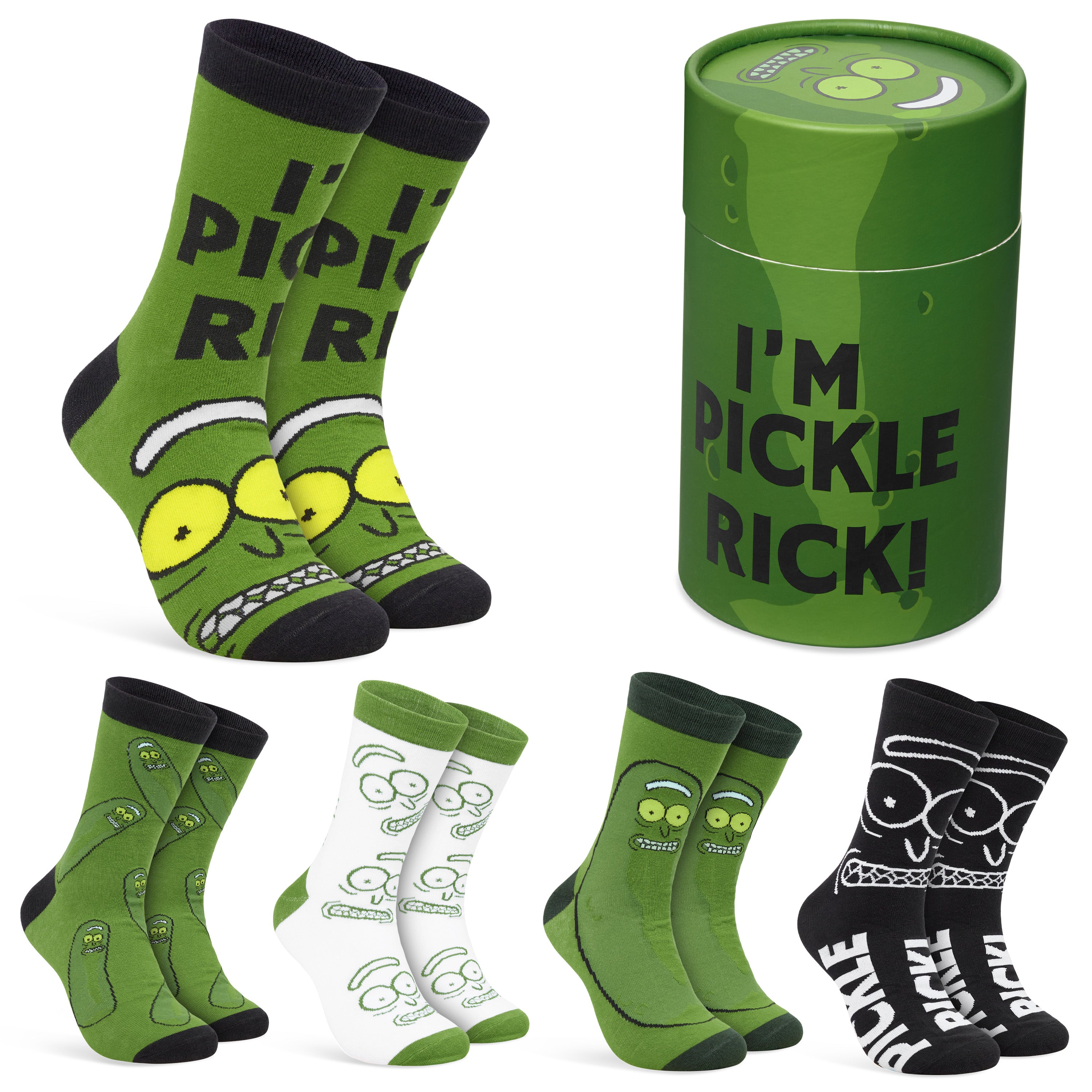 Rick and Morty Mens Calf Length Socks, Pack of 5 Soft Breathable Funny Socks - Gifts for Men - Get Trend
