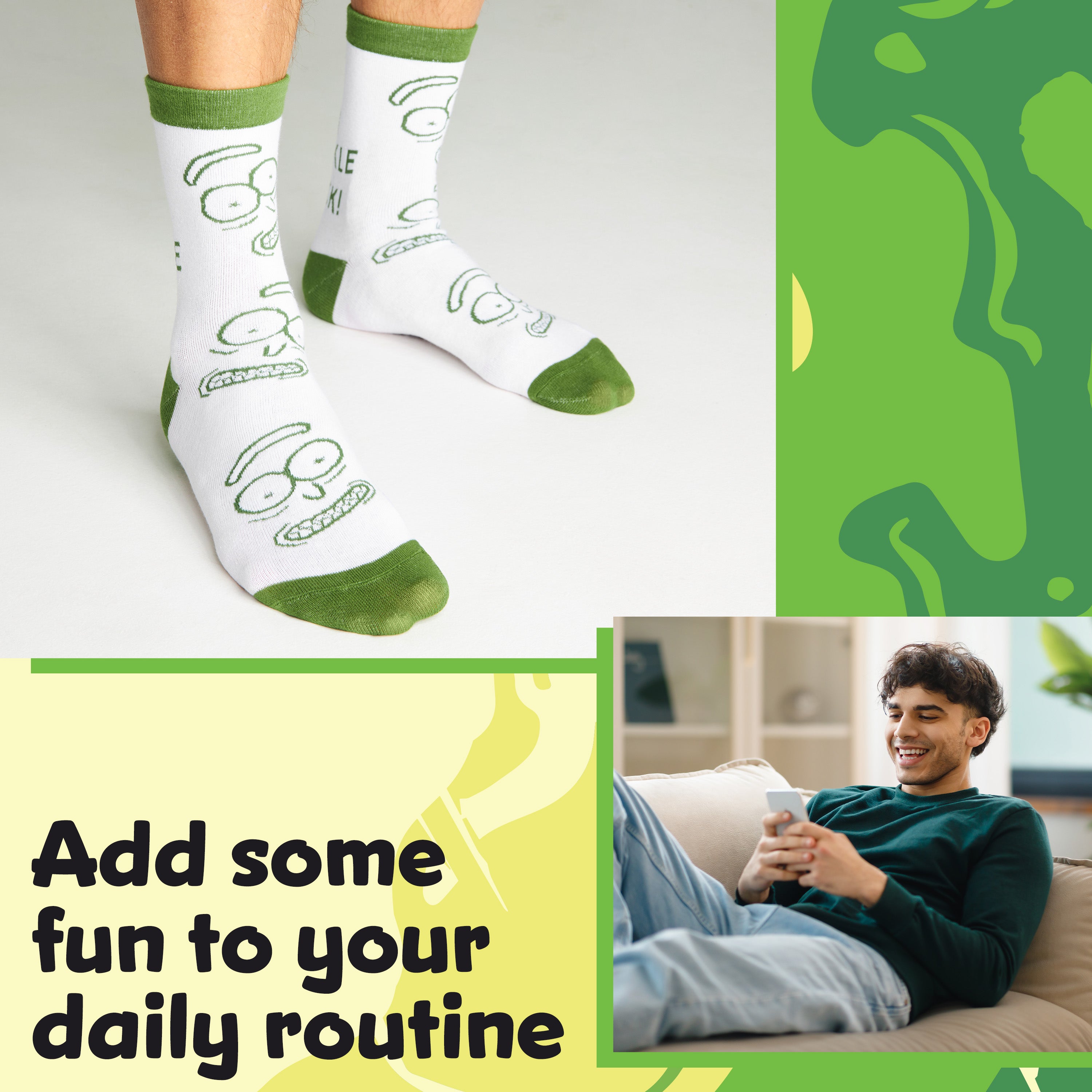 Rick and Morty Mens Calf Length Socks, Pack of 5 Soft Breathable Funny Socks - Gifts for Men - Get Trend