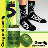 Rick and Morty Mens Calf Length Socks, Pack of 5 Soft Breathable Funny Socks - Gifts for Men - Get Trend