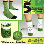 Rick and Morty Mens Calf Length Socks, Pack of 5 Soft Breathable Funny Socks - Gifts for Men - Get Trend