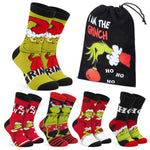 The Grinch Socks Men Multipack Calf Length Socks Teenagers Soft Breathable Funny Cute Christmas Gifts Secret Santa Stocking Stuffers - Get Trend