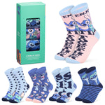Disney Stitch Womens Calf Length Socks for Women Teenagers Soft Stretchy Socks Pack of 5 - Gifts for Women - Get Trend