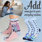 Disney Stitch Womens Calf Length Socks for Women Teenagers Soft Stretchy Socks Pack of 5 - Gifts for Women - Get Trend