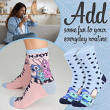 Disney Stitch Womens Calf Length Socks for Women Teenagers Soft Stretchy Socks Pack of 5 - Gifts for Women - Get Trend