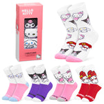 Hello Kitty Women's Novelty Calf Socks, Soft and Breathable Pack of 5 - Gifts for Her - Get Trend