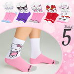 Hello Kitty Women's Novelty Calf Socks, Soft and Breathable Pack of 5 - Gifts for Her - Get Trend