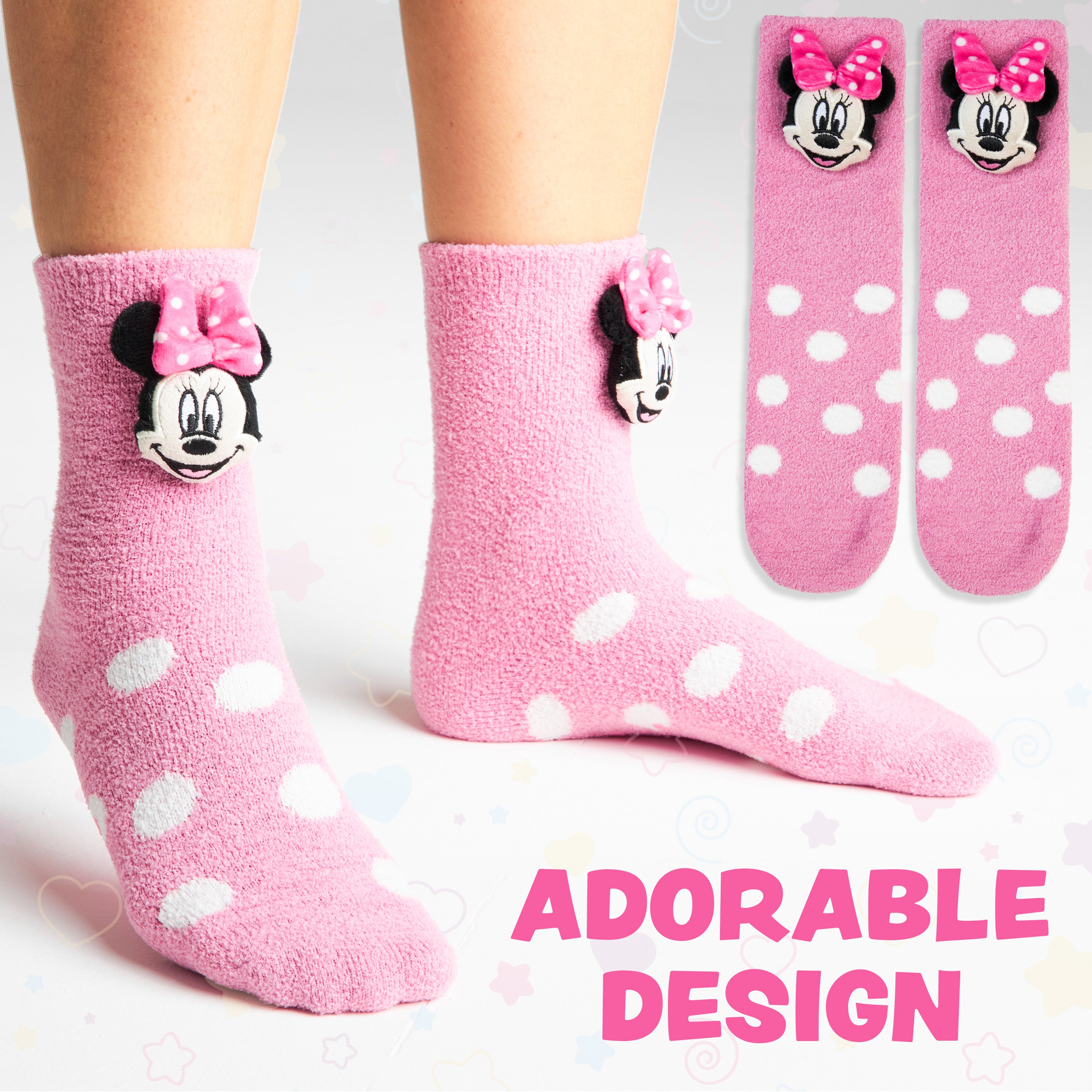 Disney Womens Fluffy Slipper Socks, Non Slip Bed Socks - Gifts for Her - Get Trend