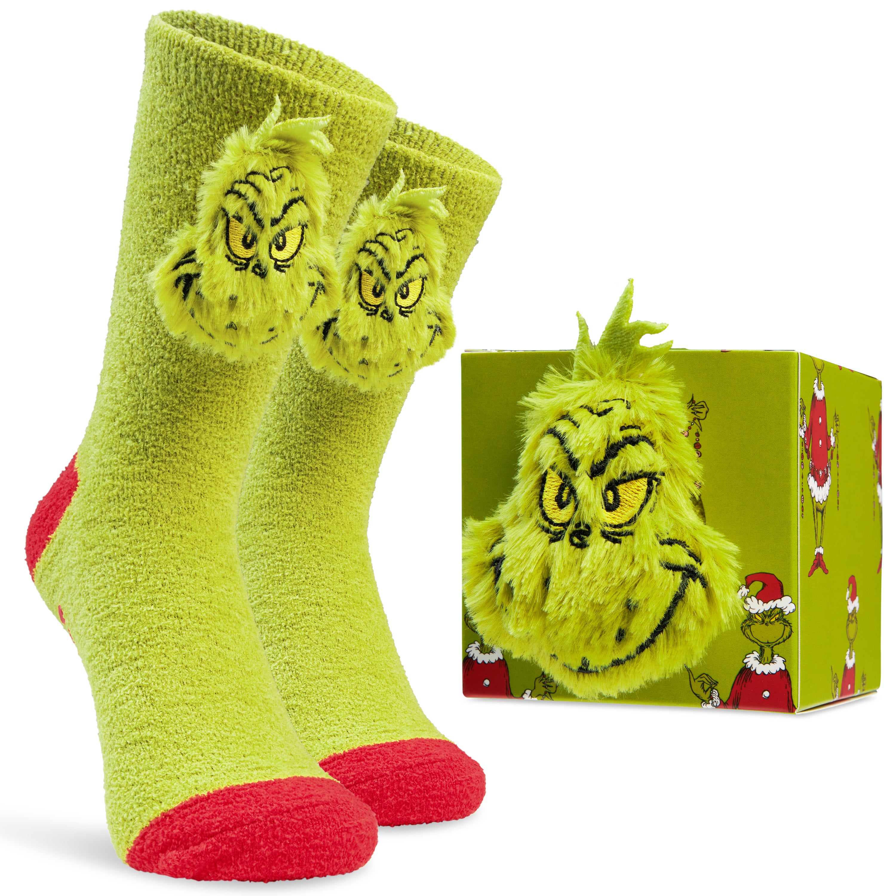 The Grinch Men's Fluffy Slipper Socks, Non-Slip - Gifts for Him - Get Trend