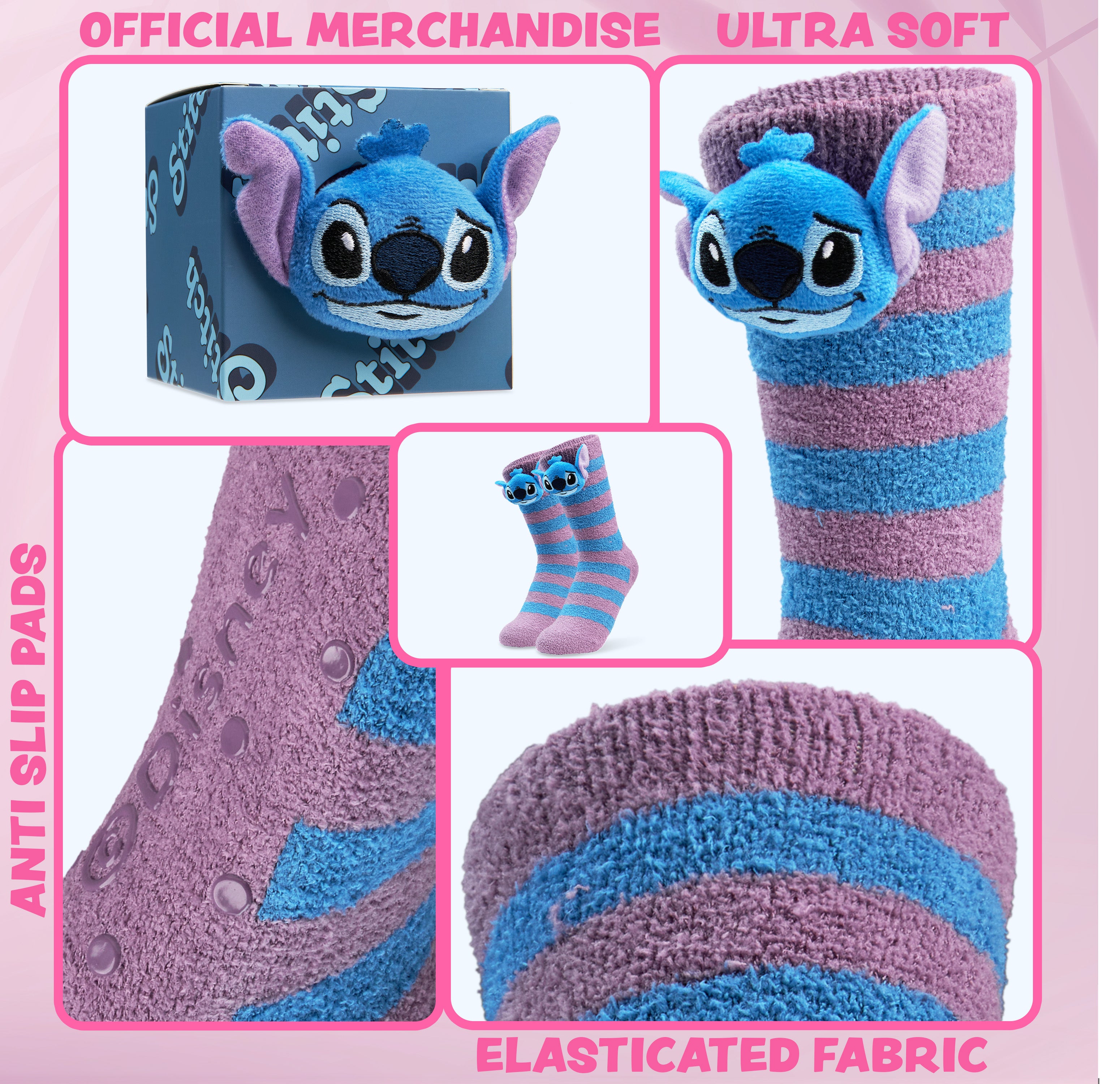 Disney Womens Fluffy Slipper Socks, Non Slip Bed Socks - Gifts for Her - Get Trend