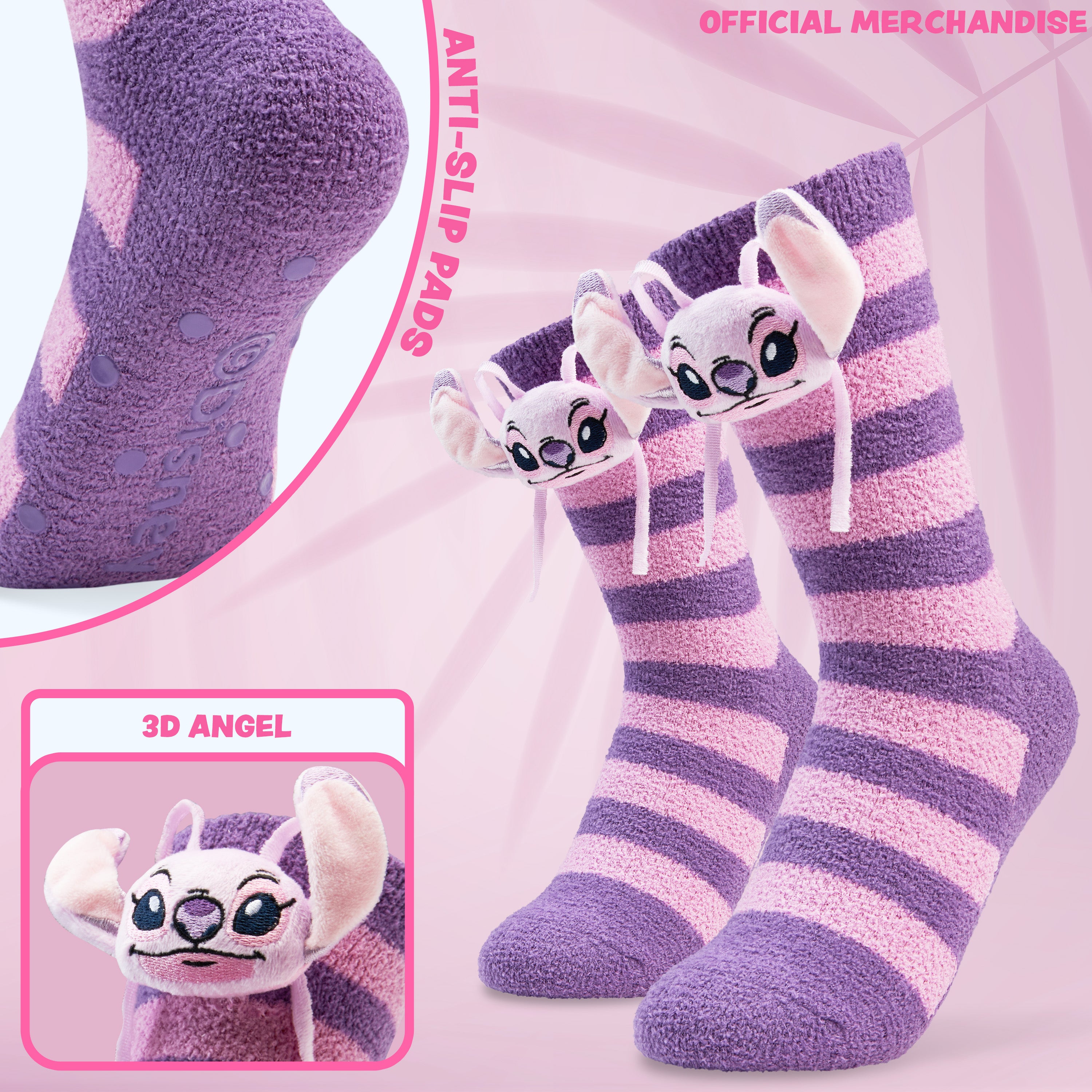 Disney Womens Fluffy Slipper Socks, Non Slip Bed Socks - Gifts for Her - Get Trend