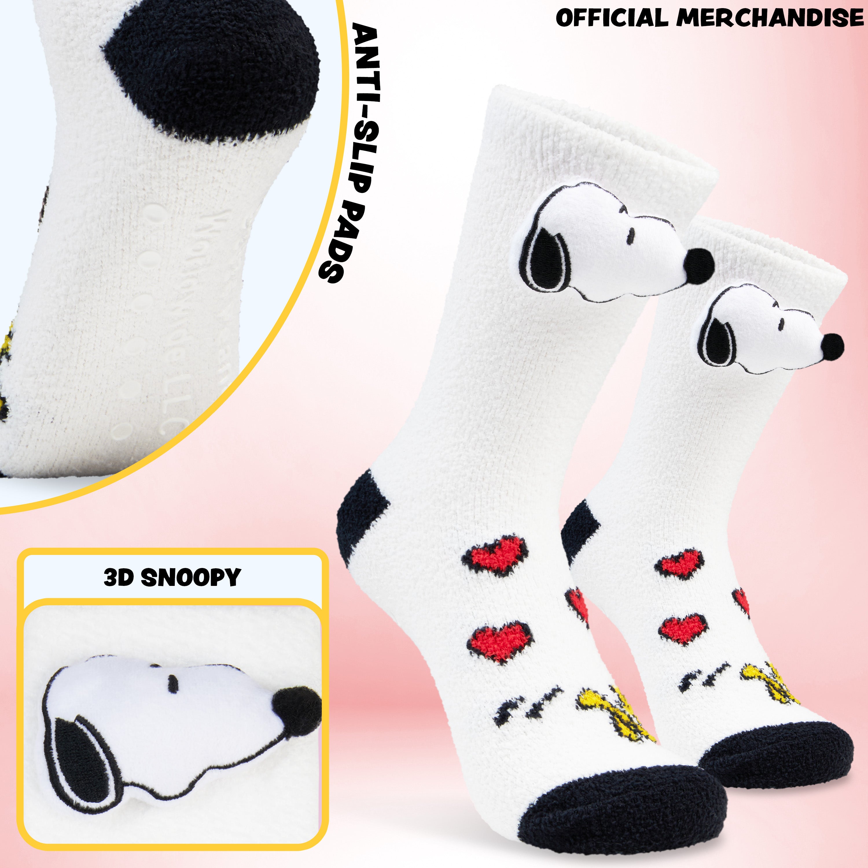 Brand: Peanuts Peanuts Snoopy Womens Fluffy Slipper Socks, Non-Slip - Gifts for Her - Get Trend