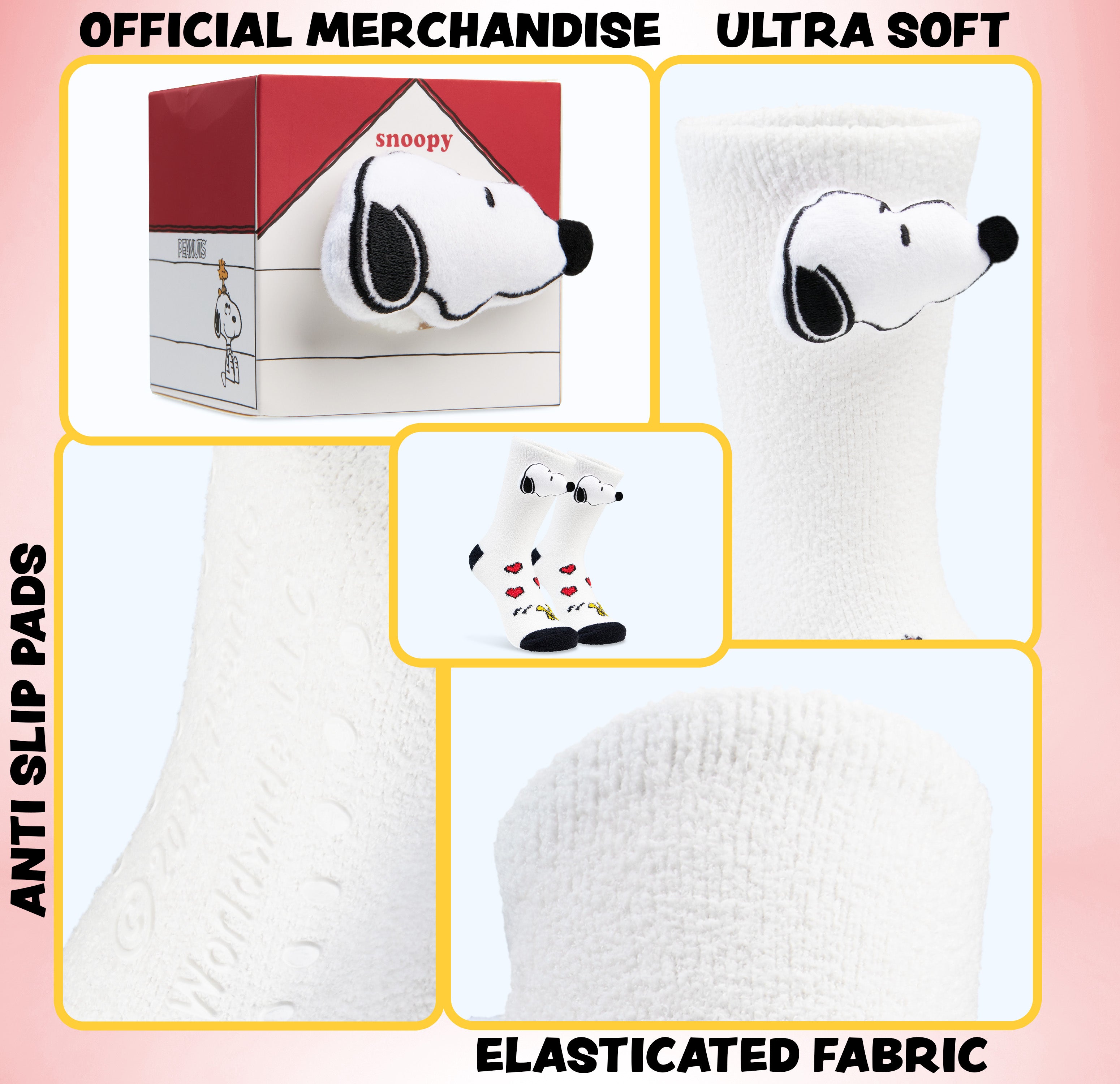 Brand: Peanuts Peanuts Snoopy Womens Fluffy Slipper Socks, Non-Slip - Gifts for Her - Get Trend