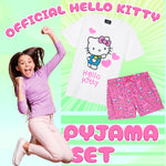 Hello Kitty PJs for Girls Short Sleeve Pyjamas Set for Kids Teenagers Kawaii Lounge Sets Nightwear Soft Comfy Sleepwear Gifts for Girls - Get Trend