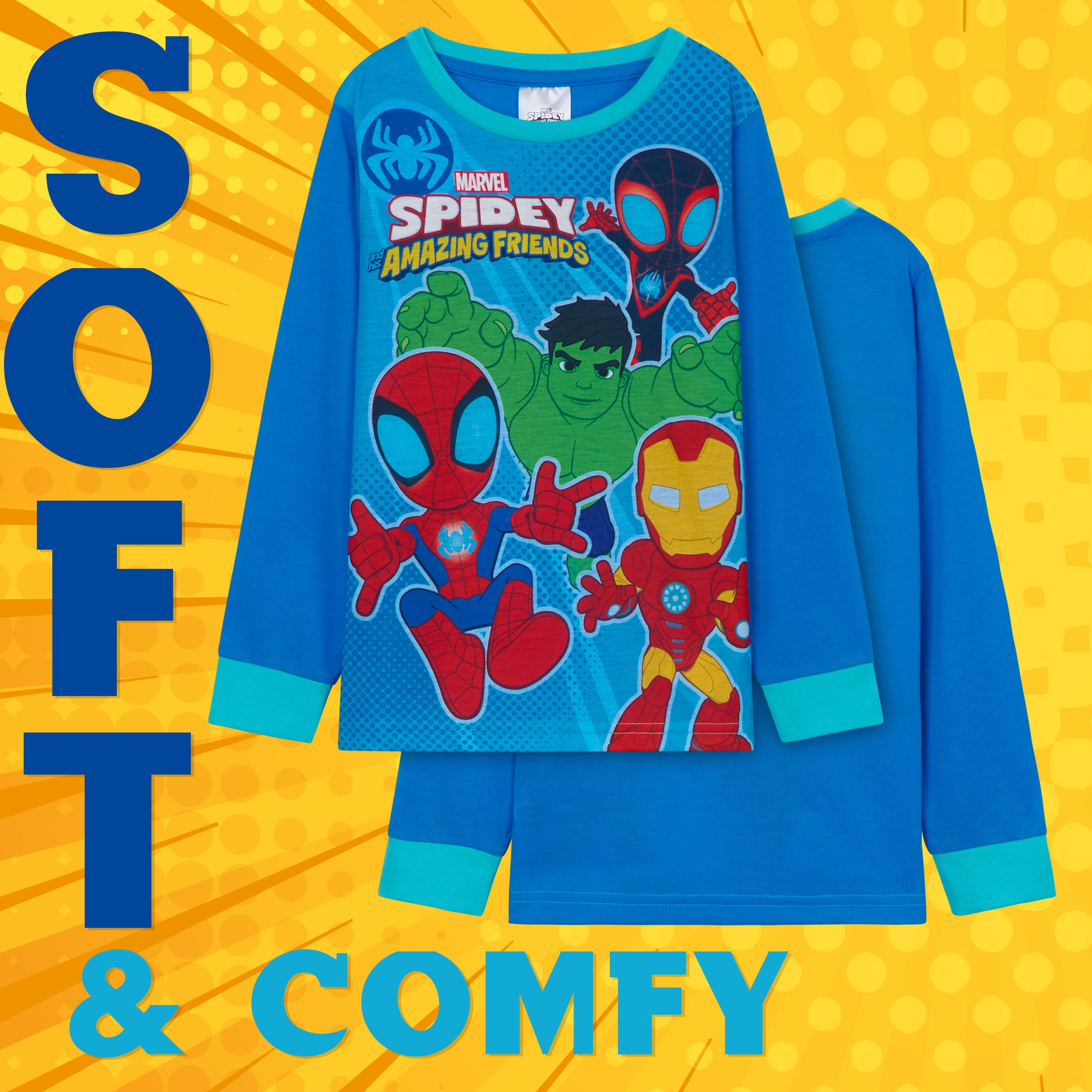 Marvel Spiderman Boys Pyjamas Set, Comfy Breathable Nightwear - Gifts for Boys - Get Trend