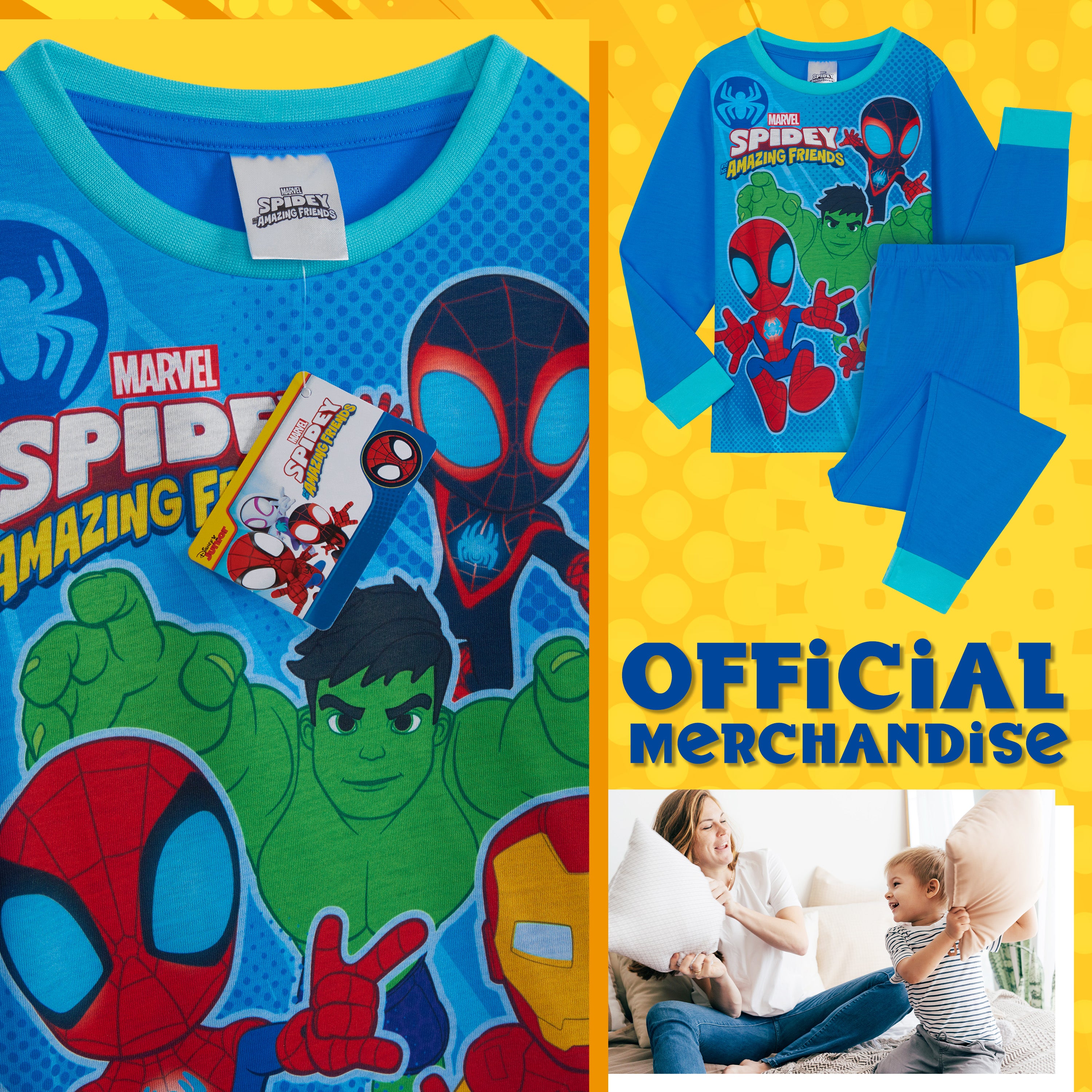Marvel Spiderman Boys Pyjamas Set, Comfy Breathable Nightwear - Gifts for Boys - Get Trend