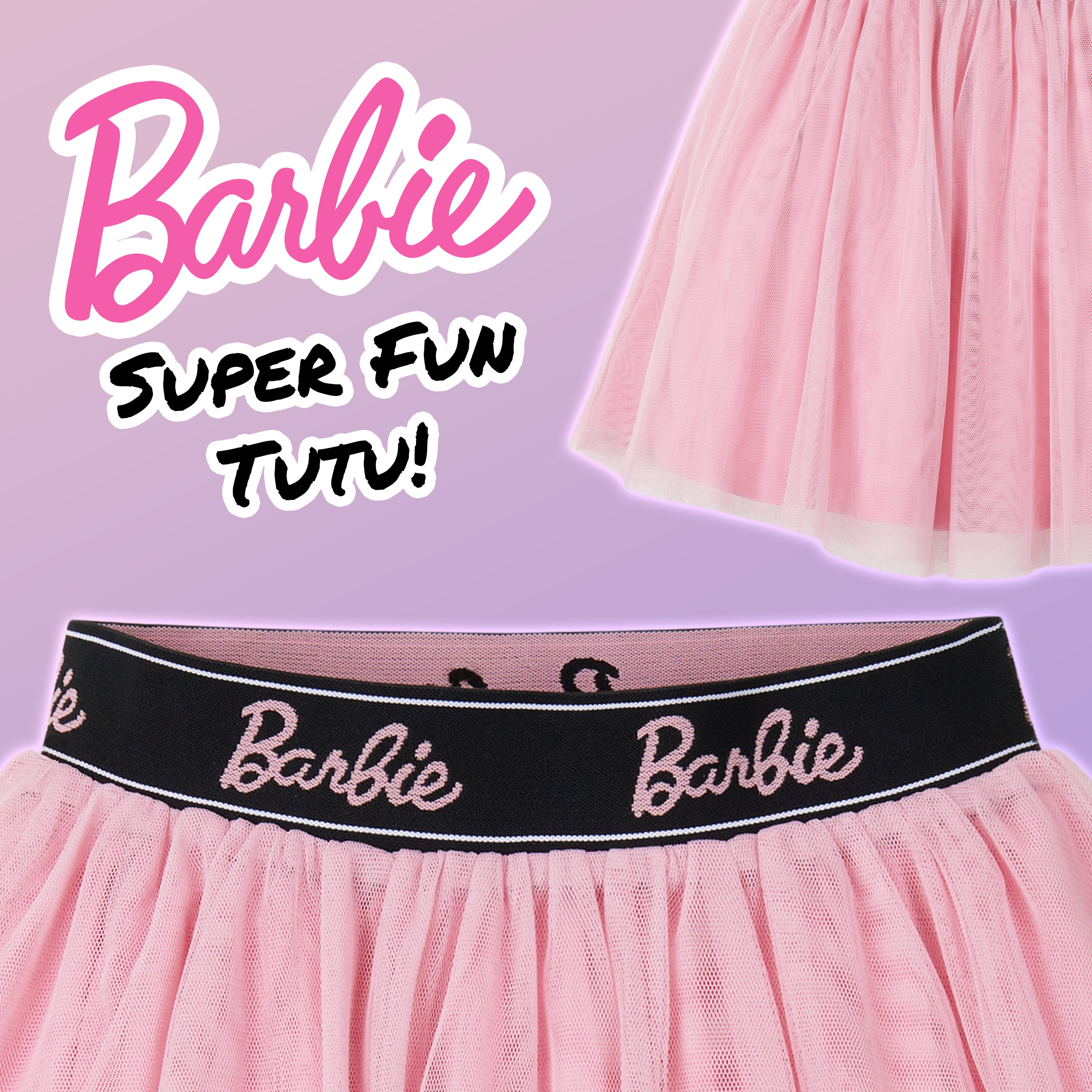 Barbie Girls Tutu Skirt, Mesh 2 Layers with Cotton Lining Skirt - Gifts for Girls - Get Trend