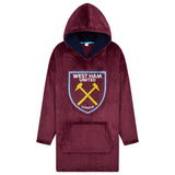 West Ham United F.C. Men's Oversized Fleece Poncho with Hood, West Ham Gifts for Men - Get Trend