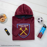 West Ham United F.C. Men's Oversized Fleece Poncho with Hood, West Ham Gifts for Men - Get Trend